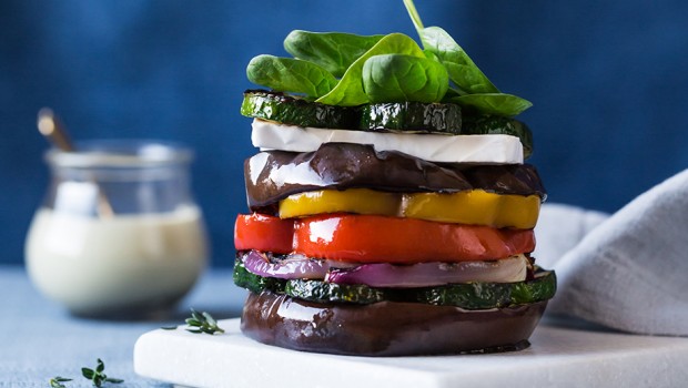 Étagé de légumes grillés au fromage